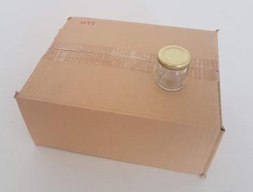 Karton Honiggläser mit Metalldeckel, 60 Gläser, à 50 g.